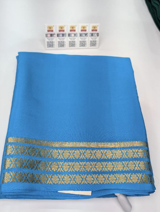 Firozi Mysore Crepe · Plain SS-130-035 — pure Mysore crepe silk saree